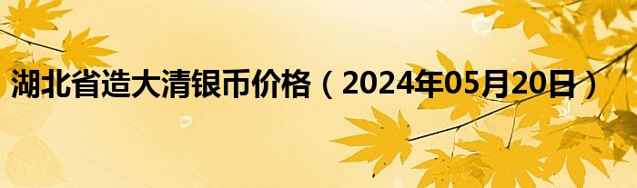 湖北省造大清银币价格（2024年05月20日）