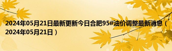 2024年05月21日最新更新今日合肥95#油价调整最新消息（2024年05月21日）