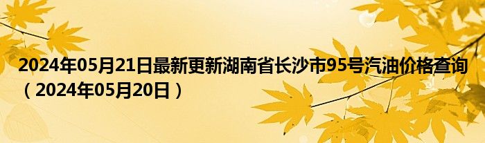 2024年05月21日最新更新湖南省长沙市95号汽油价格查询（2024年05月20日）