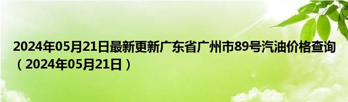 2024年05月21日最新更新广东省广州市89号汽油价格查询（2024年05月21日）