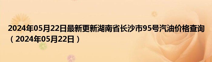 2024年05月22日最新更新湖南省长沙市95号汽油价格查询（2024年05月22日）