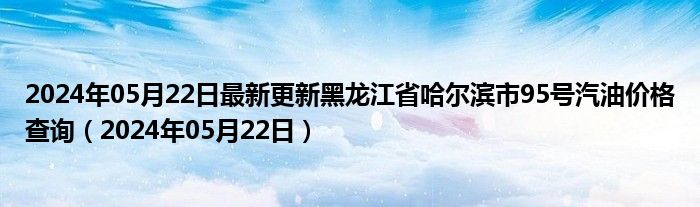 2024年05月22日最新更新黑龙江省哈尔滨市95号汽油价格查询（2024年05月22日）