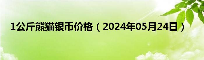 1公斤熊猫银币价格（2024年05月24日）