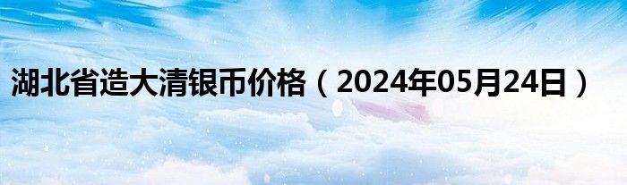 湖北省造大清银币价格（2024年05月24日）