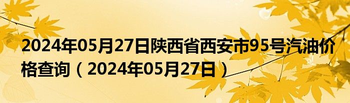 2024年05月27日陕西省西安市95号汽油价格查询（2024年05月27日）