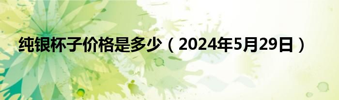 纯银杯子价格是多少（2024年5月29日）