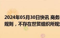 2024年05月30日快讯 商务部：中国补贴政策符合世贸组织规则，不存在世贸组织所规定的禁止性补贴