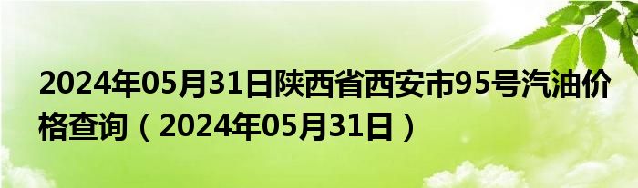 2024年05月31日陕西省西安市95号汽油价格查询（2024年05月31日）