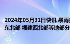 2024年05月31日快讯 暴雨黄色预警：广东南部沿海 海南岛东北部 福建西北部等地部分地区有大暴雨