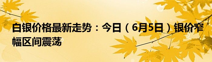 白银价格最新走势：今日（6月5日）银价窄幅区间震荡