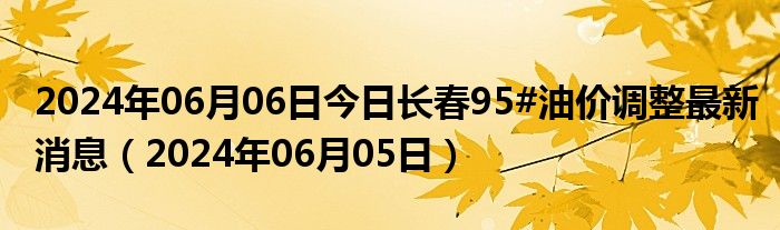 2024年06月06日今日长春95#油价调整最新消息（2024年06月05日）