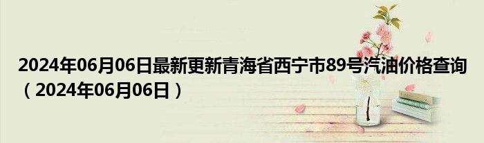 2024年06月06日最新更新青海省西宁市89号汽油价格查询（2024年06月06日）