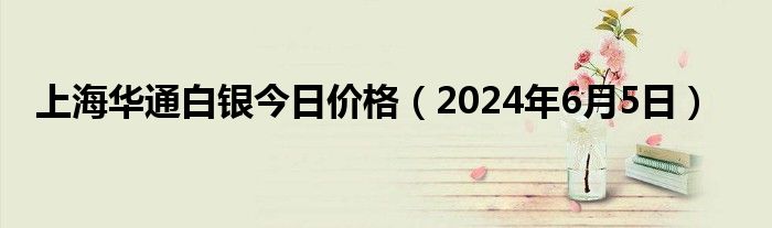 上海华通白银今日价格（2024年6月5日）