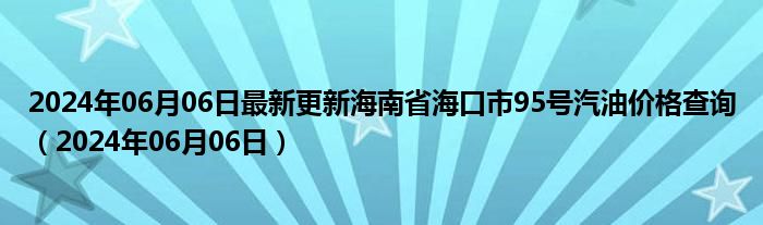 2024年06月06日最新更新海南省海口市95号汽油价格查询（2024年06月06日）