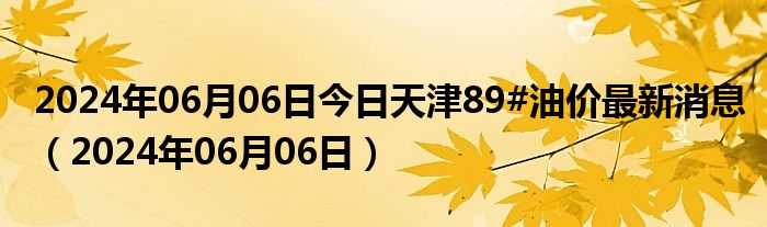 2024年06月06日今日天津89#油价最新消息（2024年06月06日）