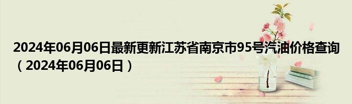 2024年06月06日最新更新江苏省南京市95号汽油价格查询（2024年06月06日）