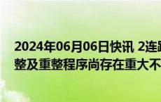 2024年06月06日快讯 2连跌停跨境通：公司是否进入预重整及重整程序尚存在重大不确定性