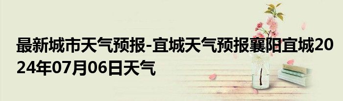 最新城市天气预报-宜城天气预报襄阳宜城2024年07月06日天气