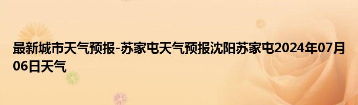 最新城市天气预报-苏家屯天气预报沈阳苏家屯2024年07月06日天气