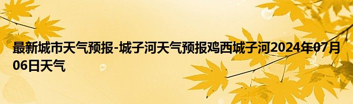 最新城市天气预报-城子河天气预报鸡西城子河2024年07月06日天气