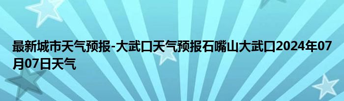 最新城市天气预报-大武口天气预报石嘴山大武口2024年07月07日天气