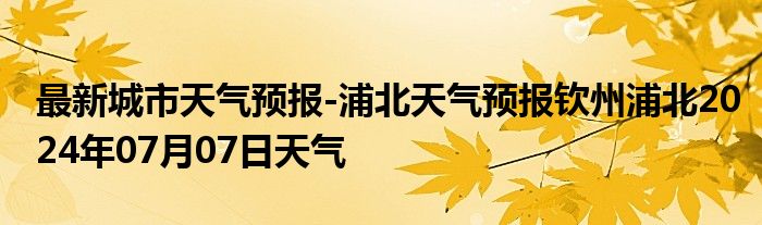 最新城市天气预报-浦北天气预报钦州浦北2024年07月07日天气