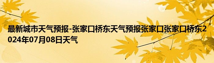 最新城市天气预报-张家口桥东天气预报张家口张家口桥东2024年07月08日天气