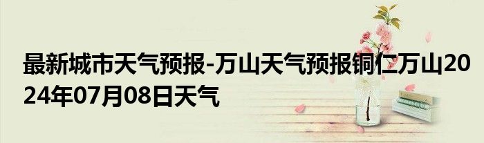 最新城市天气预报-万山天气预报铜仁万山2024年07月08日天气