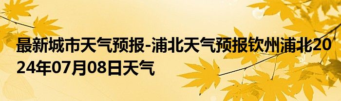 最新城市天气预报-浦北天气预报钦州浦北2024年07月08日天气