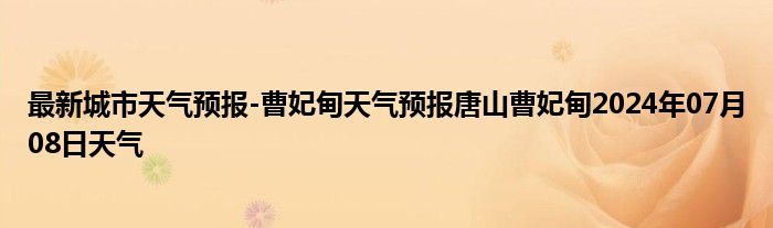 最新城市天气预报-曹妃甸天气预报唐山曹妃甸2024年07月08日天气