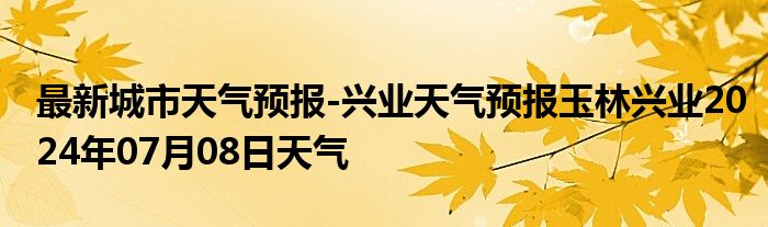 最新城市天气预报-兴业天气预报玉林兴业2024年07月08日天气