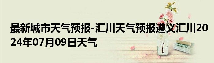 最新城市天气预报-汇川天气预报遵义汇川2024年07月09日天气