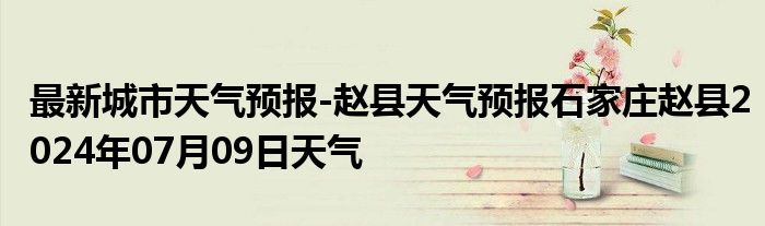 最新城市天气预报-赵县天气预报石家庄赵县2024年07月09日天气