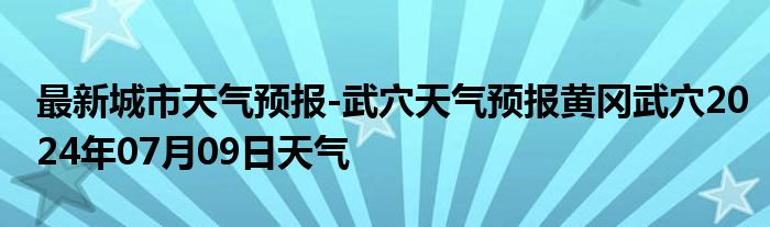 最新城市天气预报-武穴天气预报黄冈武穴2024年07月09日天气