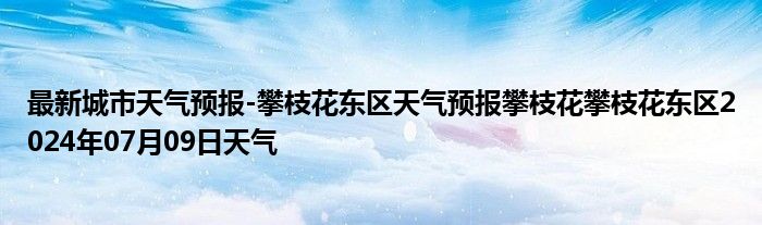 最新城市天气预报-攀枝花东区天气预报攀枝花攀枝花东区2024年07月09日天气