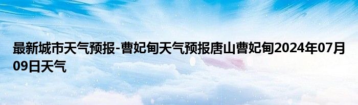 最新城市天气预报-曹妃甸天气预报唐山曹妃甸2024年07月09日天气