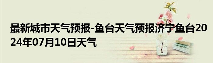 最新城市天气预报-鱼台天气预报济宁鱼台2024年07月10日天气