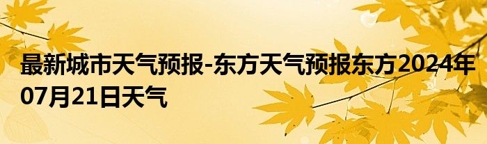 最新城市天气预报-东方天气预报东方2024年07月21日天气