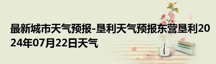 最新城市天气预报-垦利天气预报东营垦利2024年07月22日天气