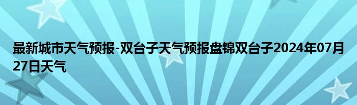 最新城市天气预报-双台子天气预报盘锦双台子2024年07月27日天气