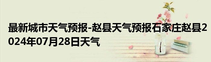 最新城市天气预报-赵县天气预报石家庄赵县2024年07月28日天气