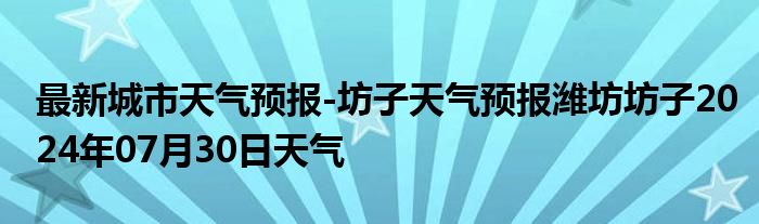 最新城市天气预报-坊子天气预报潍坊坊子2024年07月30日天气