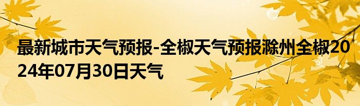 最新城市天气预报-全椒天气预报滁州全椒2024年07月30日天气