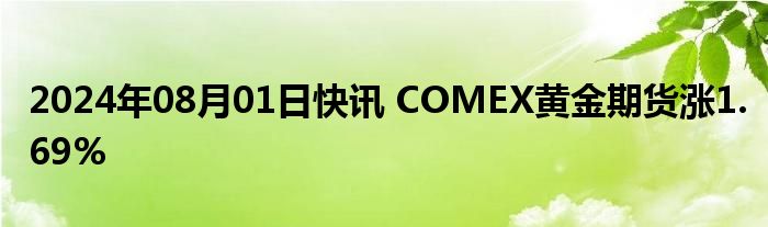 2024年08月01日快讯 COMEX黄金期货涨1.69%