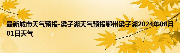 最新城市天气预报-梁子湖天气预报鄂州梁子湖2024年08月01日天气