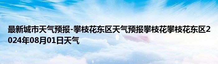 最新城市天气预报-攀枝花东区天气预报攀枝花攀枝花东区2024年08月01日天气