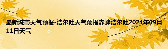 最新城市天气预报-浩尔吐天气预报赤峰浩尔吐2024年09月11日天气