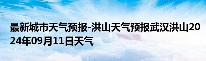 最新城市天气预报-洪山天气预报武汉洪山2024年09月11日天气