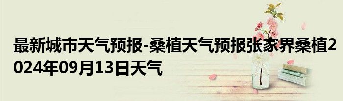 最新城市天气预报-桑植天气预报张家界桑植2024年09月13日天气