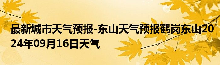 最新城市天气预报-东山天气预报鹤岗东山2024年09月16日天气